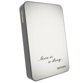 Picasee Prijenosni punjač s MagSafe 10 000 mAh Sivo - Love is a drug