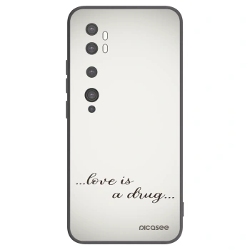 Picasee crna silikonska maskica za Xiaomi Mi Note 10 (Pro) - Love is a drug
