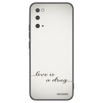 Picasee crna silikonska maskica za Samsung Galaxy S20 G980F - Love is a drug