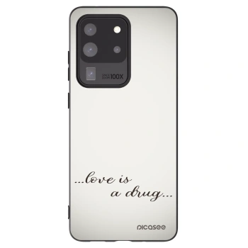 Picasee crna silikonska maskica za Samsung Galaxy S20 Ultra 5G G988F - Love is a drug