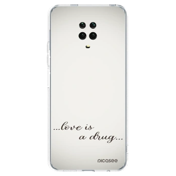 Picasee silikonska prozirna maskica za Xiaomi Redmi Note 9 Pro - Love is a drug