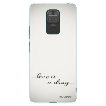 Picasee crna silikonska maskica za Xiaomi Redmi Note 9 - Love is a drug