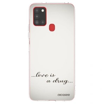 Picasee silikonska prozirna maskica za Samsung Galaxy A21s - Love is a drug