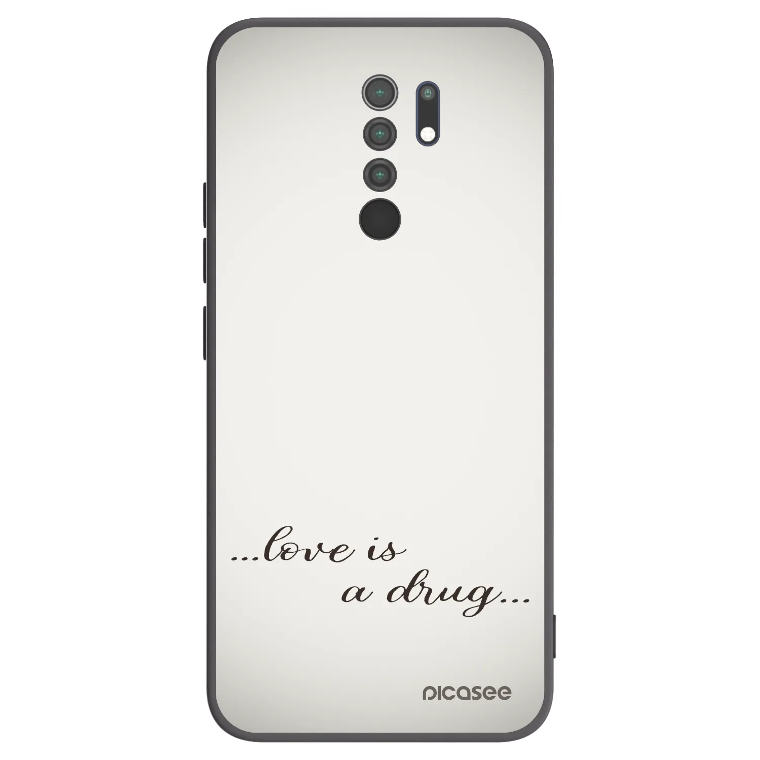 Picasee crna silikonska maskica za Xiaomi Redmi 9 - Love is a drug