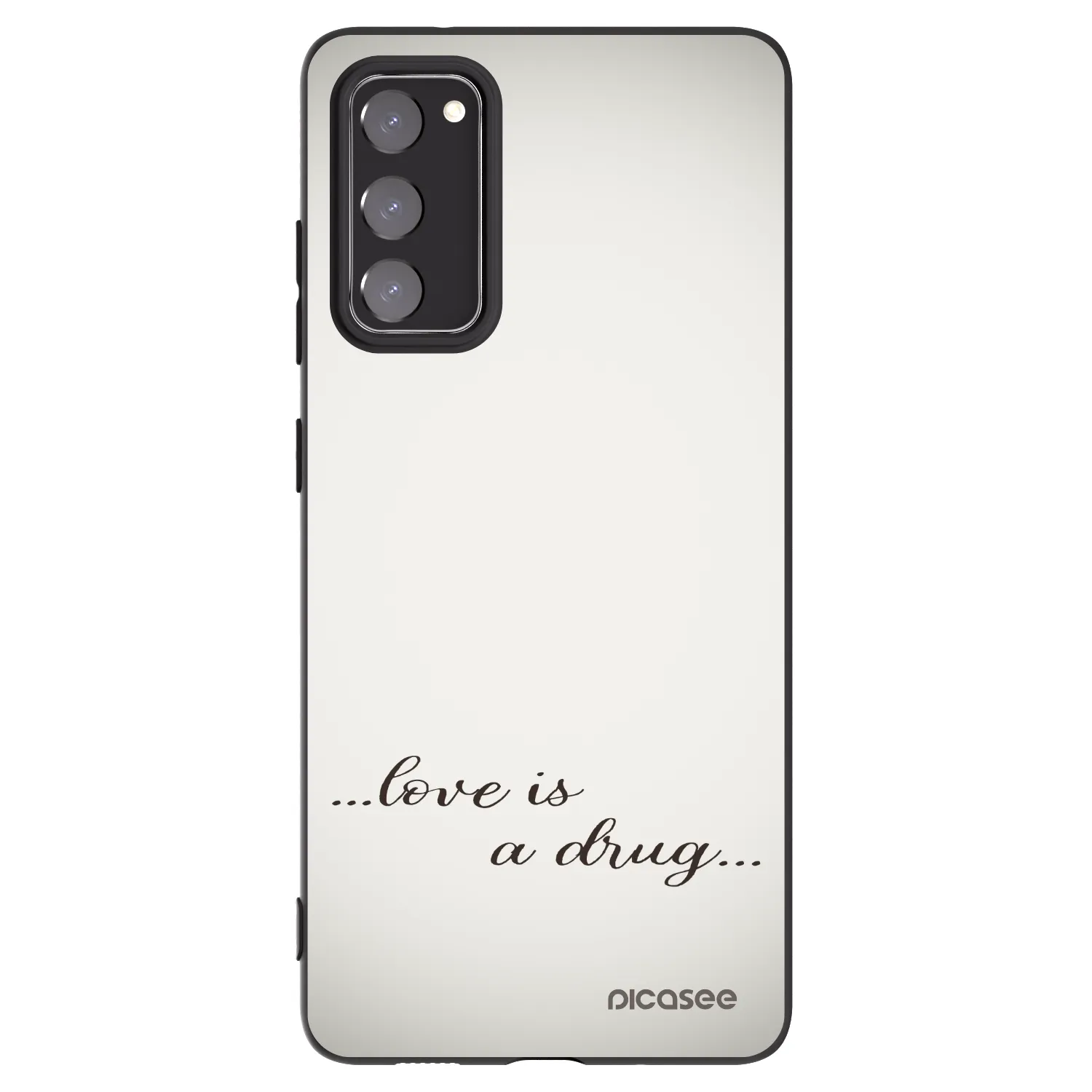 Picasee crna silikonska maskica za Samsung Galaxy S20 FE - Love is a drug