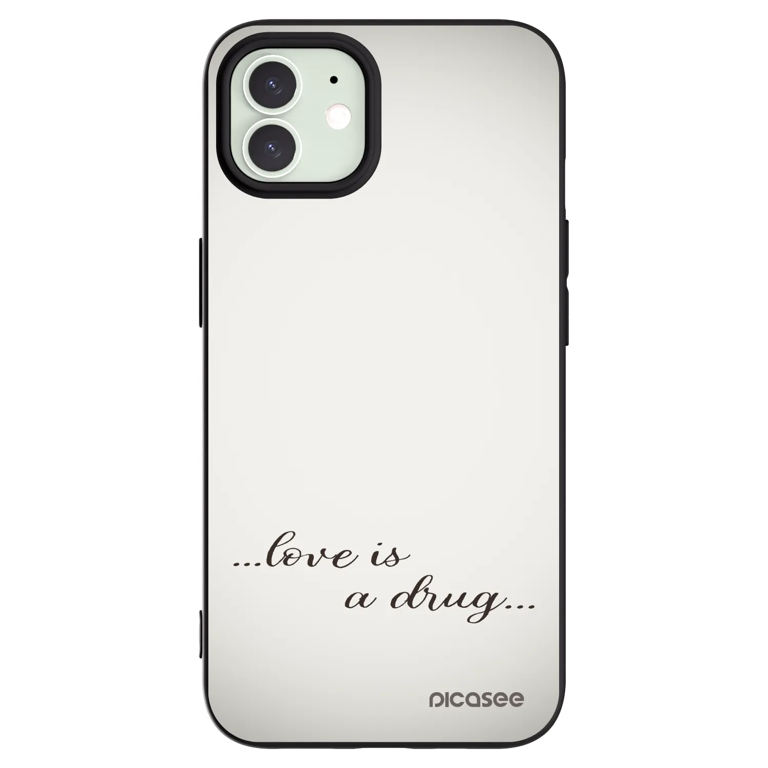 Picasee crna silikonska maskica za Apple iPhone 12 - Love is a drug