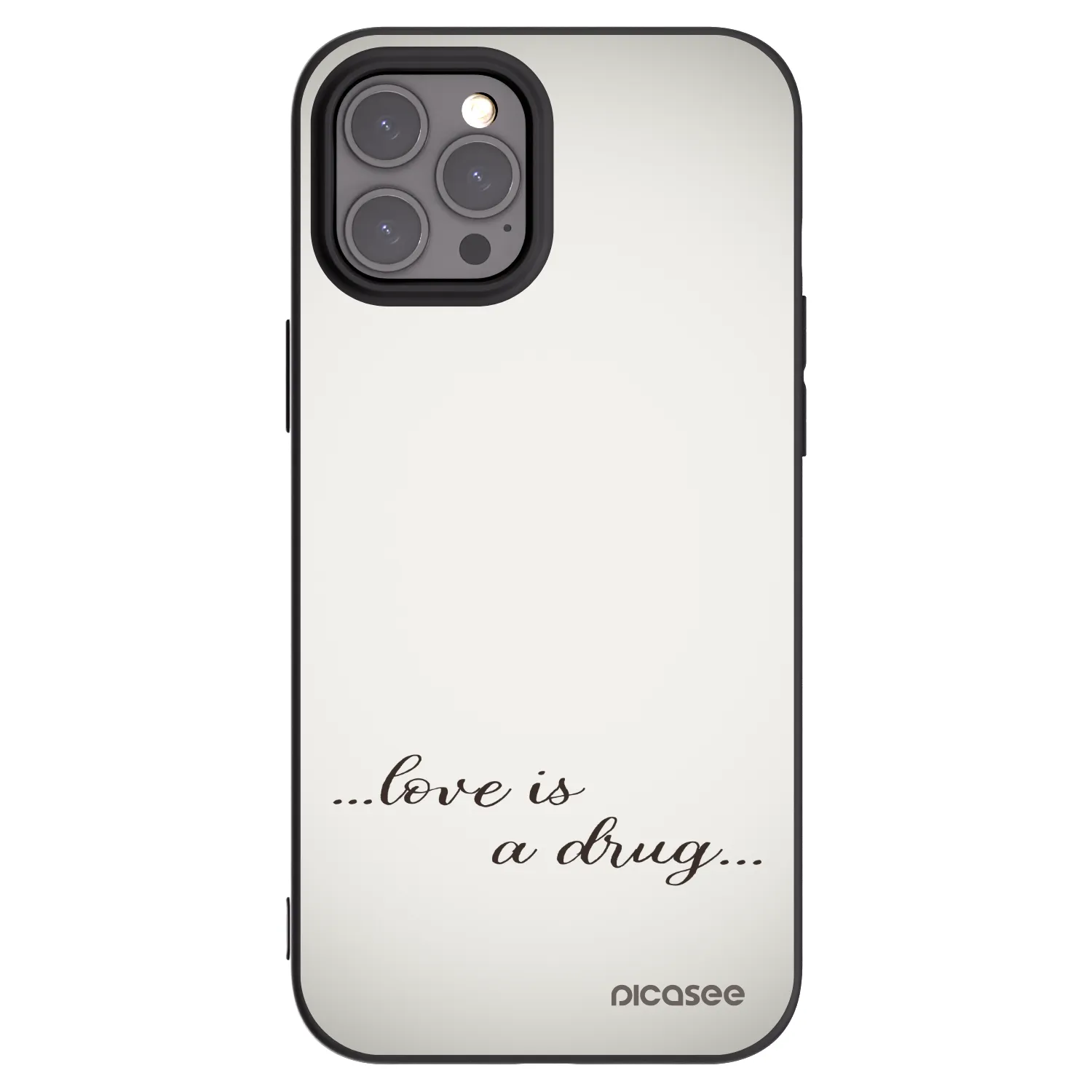 Picasee crna silikonska maskica za Apple iPhone 12 Pro Max - Love is a drug