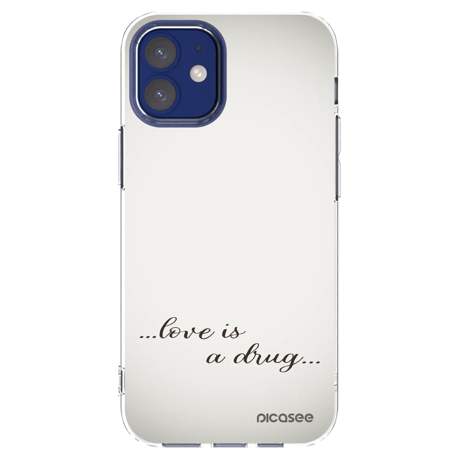 Picasee silikonska prozirna maskica za Apple iPhone 12 mini - Love is a drug