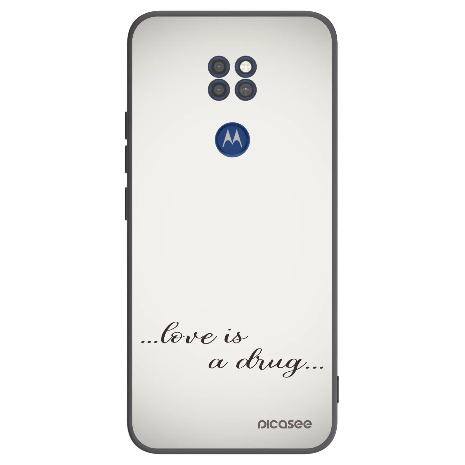 Picasee crna silikonska maskica za Motorola Moto G9 Play - Love is a drug