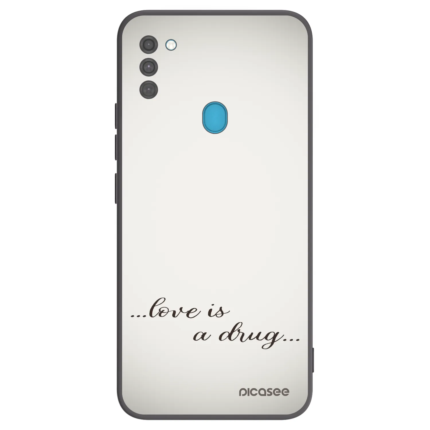 Picasee crna silikonska maskica za Samsung Galaxy M11 - Love is a drug
