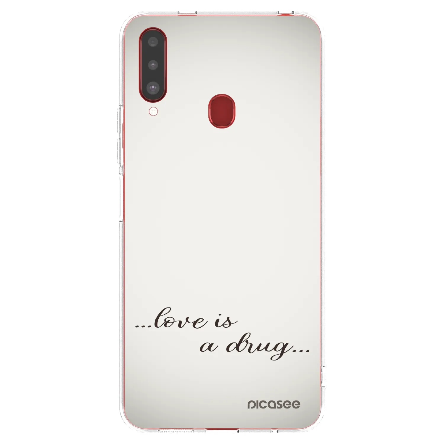 Picasee silikonska prozirna maskica za Samsung Galaxy A20s - Love is a drug