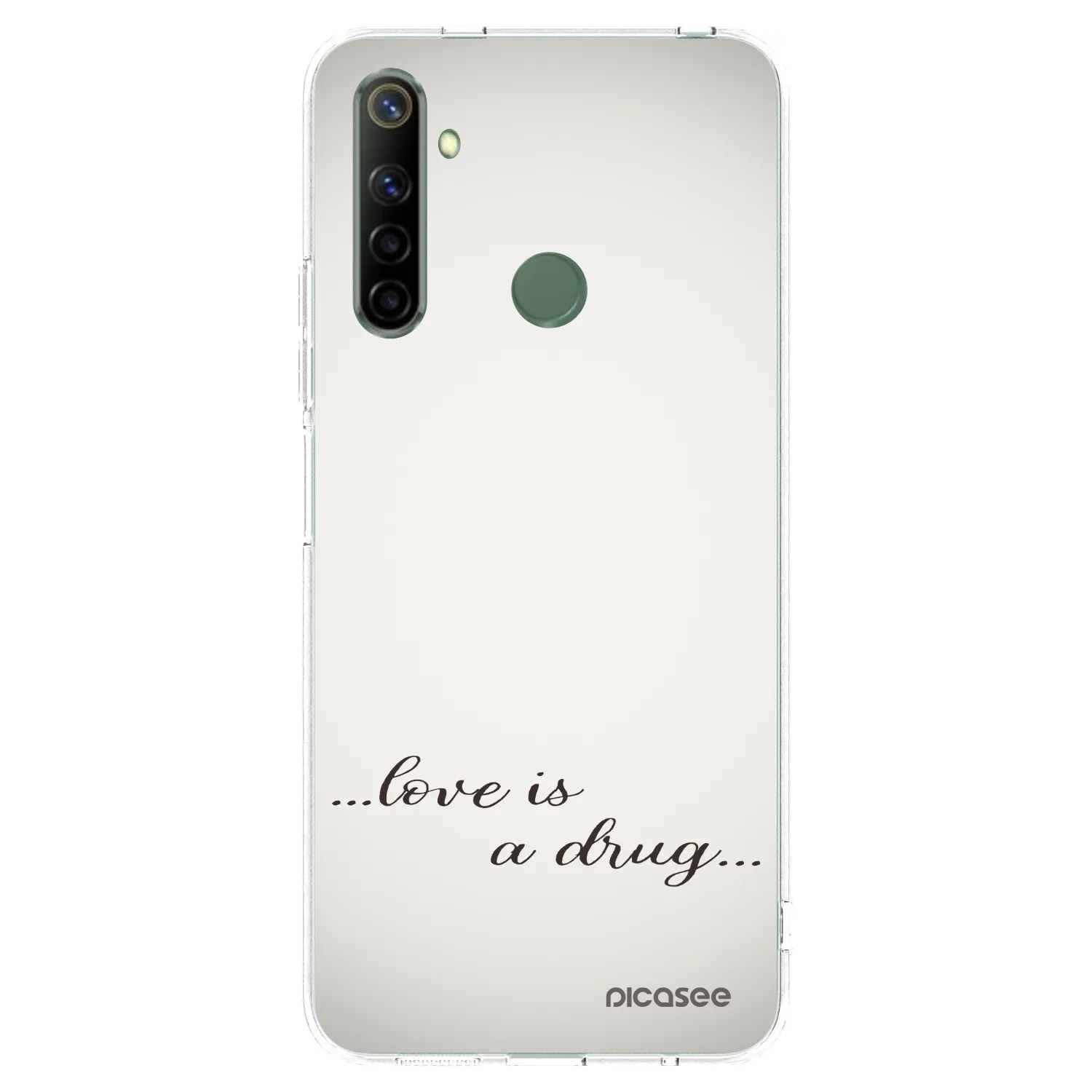 Picasee silikonska prozirna maskica za Realme 6i - Love is a drug