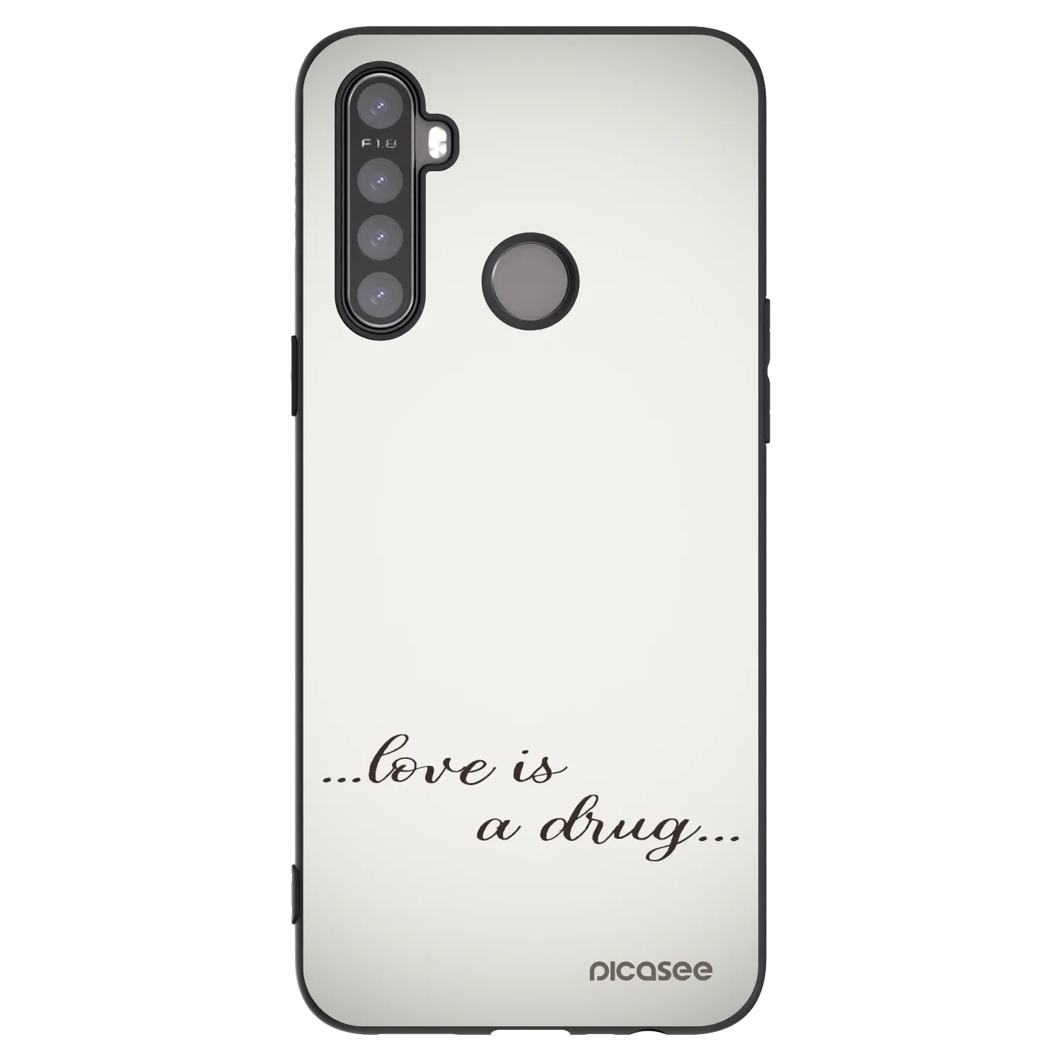 Picasee crna silikonska maskica za Realme 5 - Love is a drug
