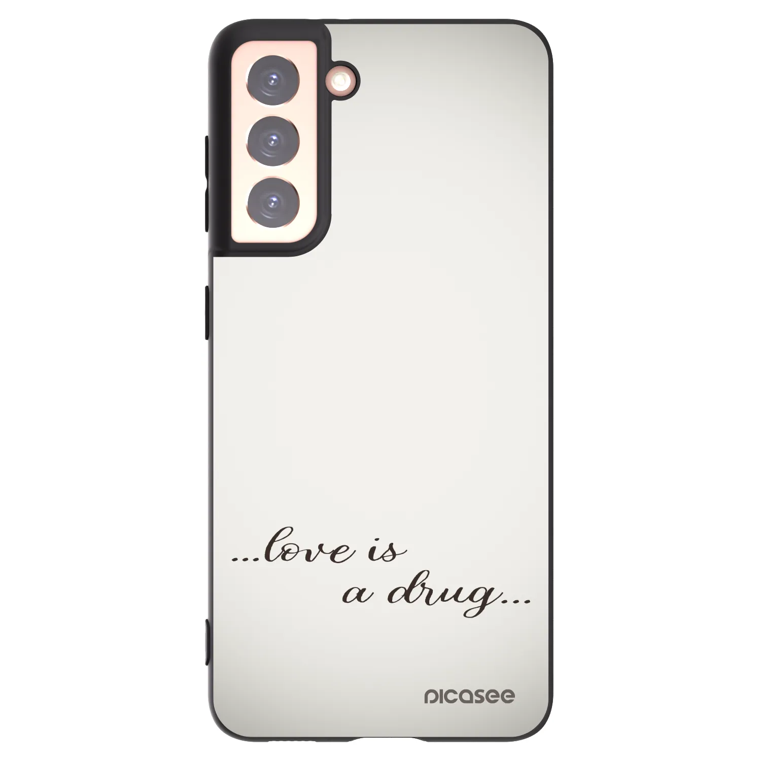 Picasee crna silikonska maskica za Samsung Galaxy S21 5G G991B - Love is a drug