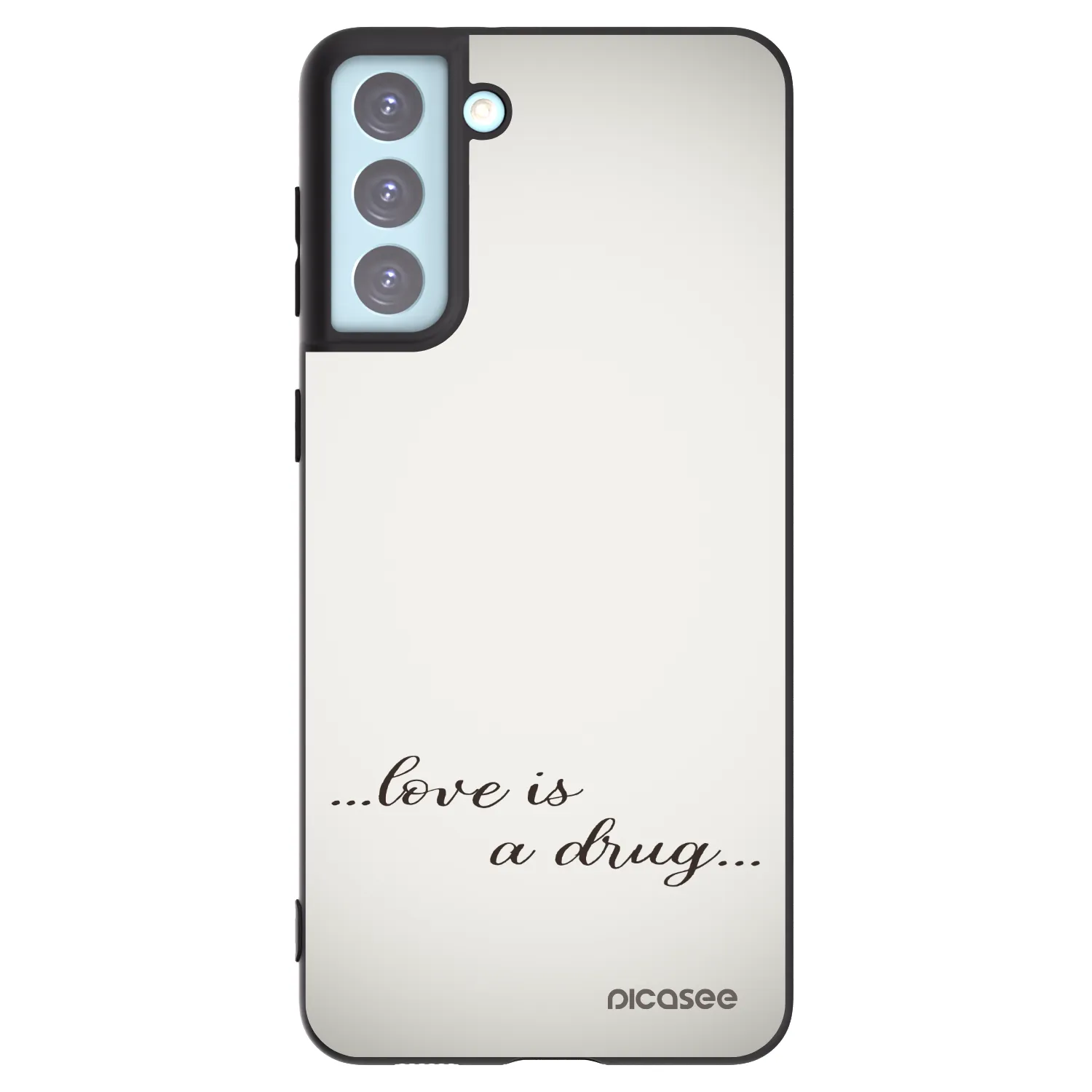 Picasee crna silikonska maskica za Samsung Galaxy S21+ 5G G996F - Love is a drug