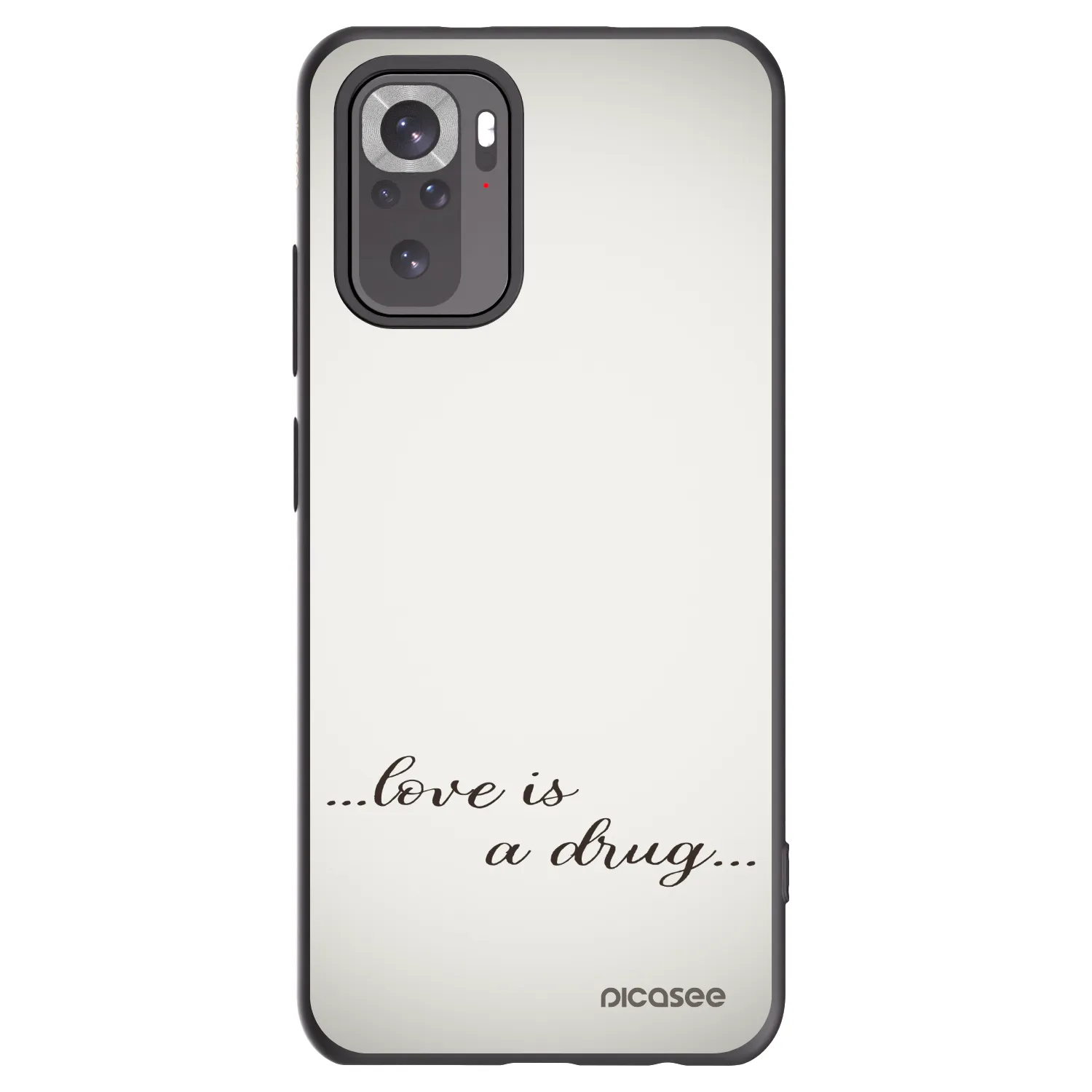 Picasee crna silikonska maskica za Xiaomi Redmi Note 10 - Love is a drug