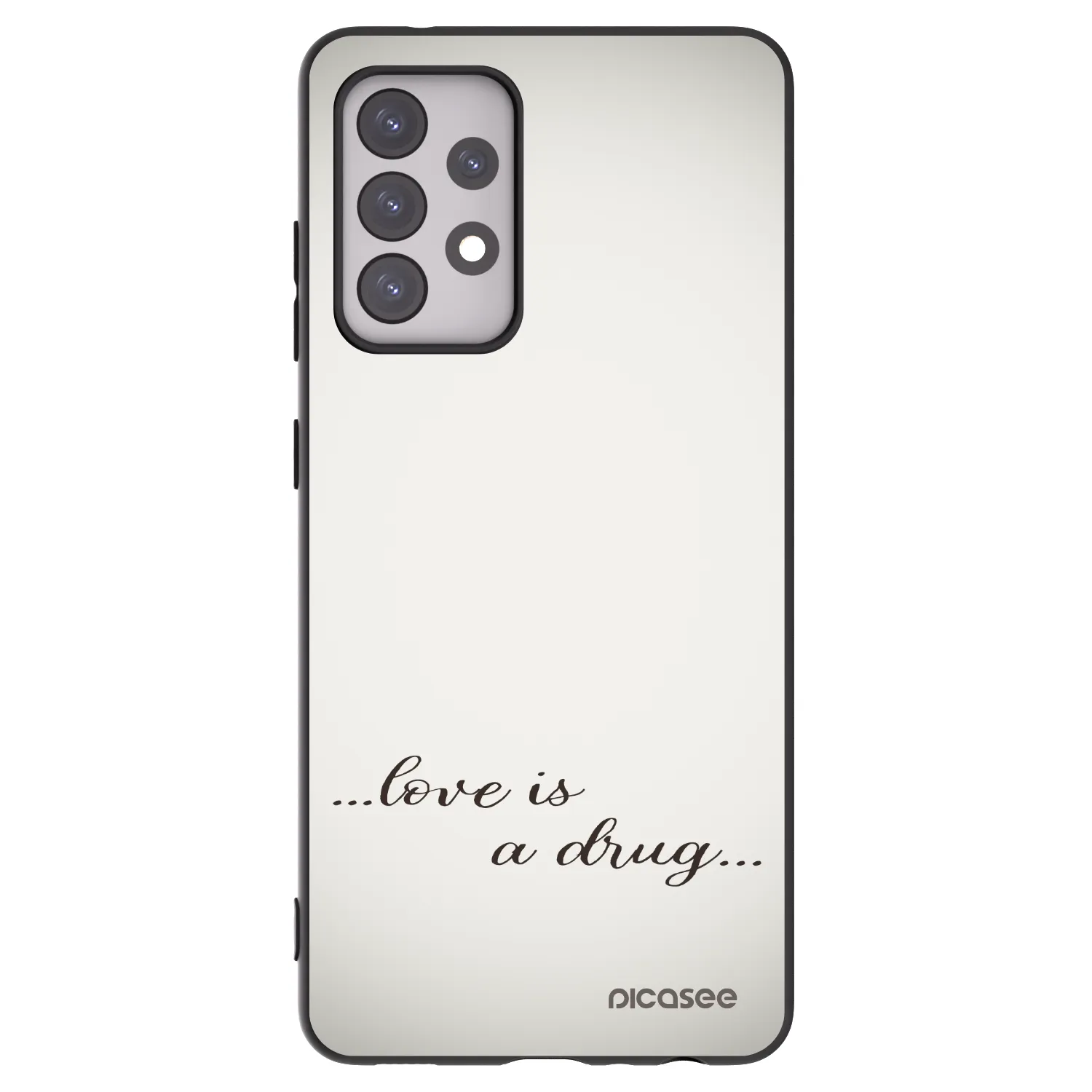 Picasee crna silikonska maskica za Samsung Galaxy A52 5G A525F - Love is a drug