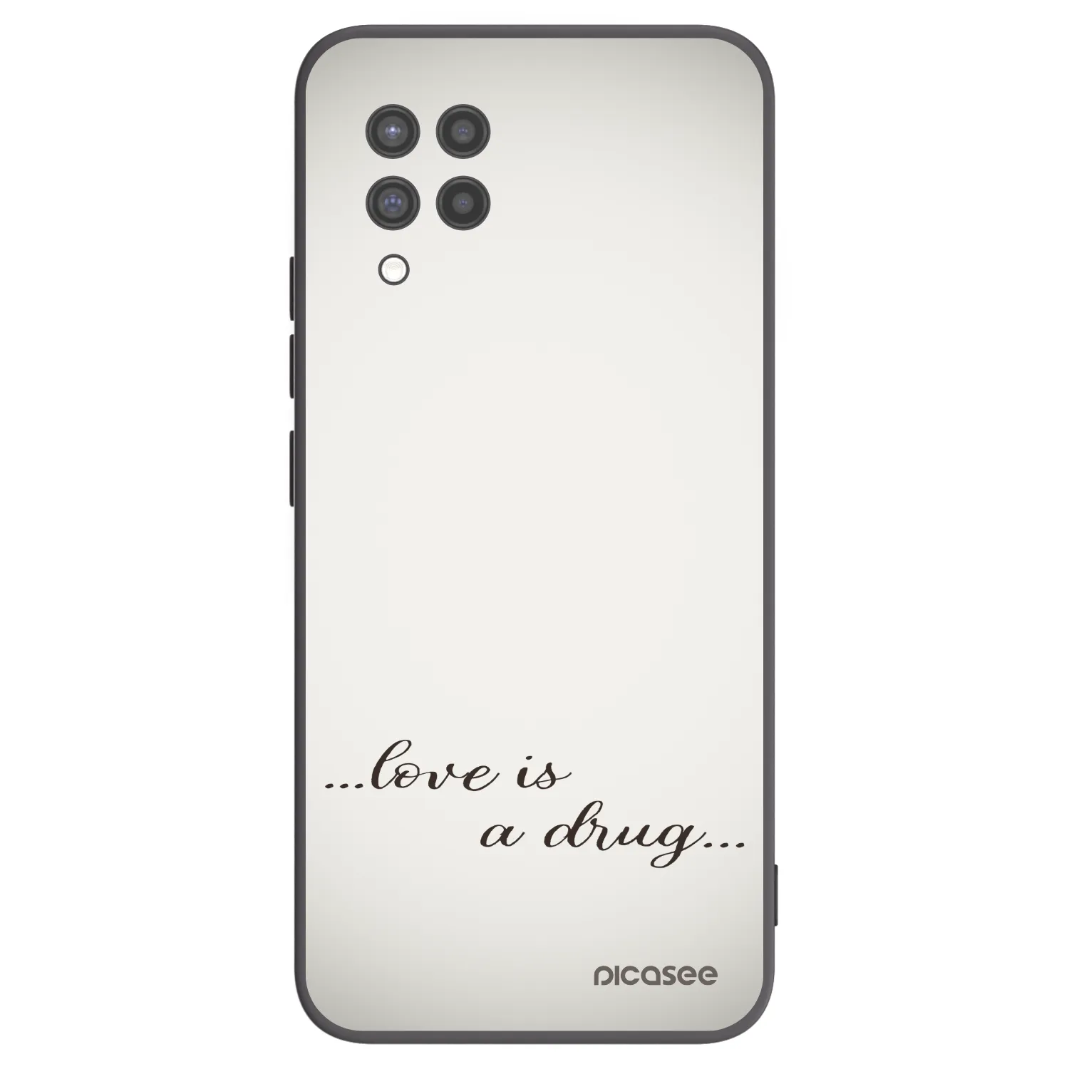 Picasee crna silikonska maskica za Samsung Galaxy A42 A426B - Love is a drug