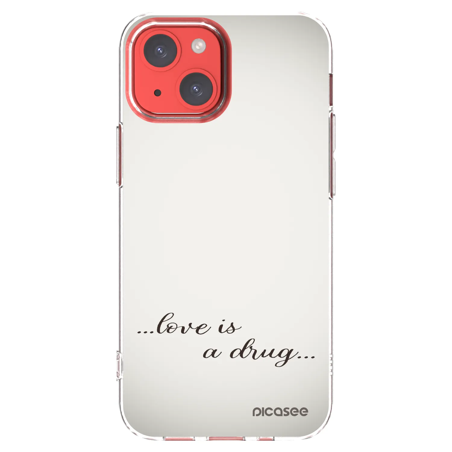 Picasee silikonska prozirna maskica za Apple iPhone 13 mini - Love is a drug