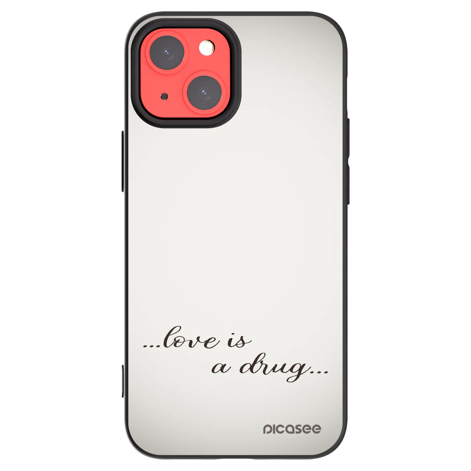 Picasee crna silikonska maskica za Apple iPhone 13 mini - Love is a drug