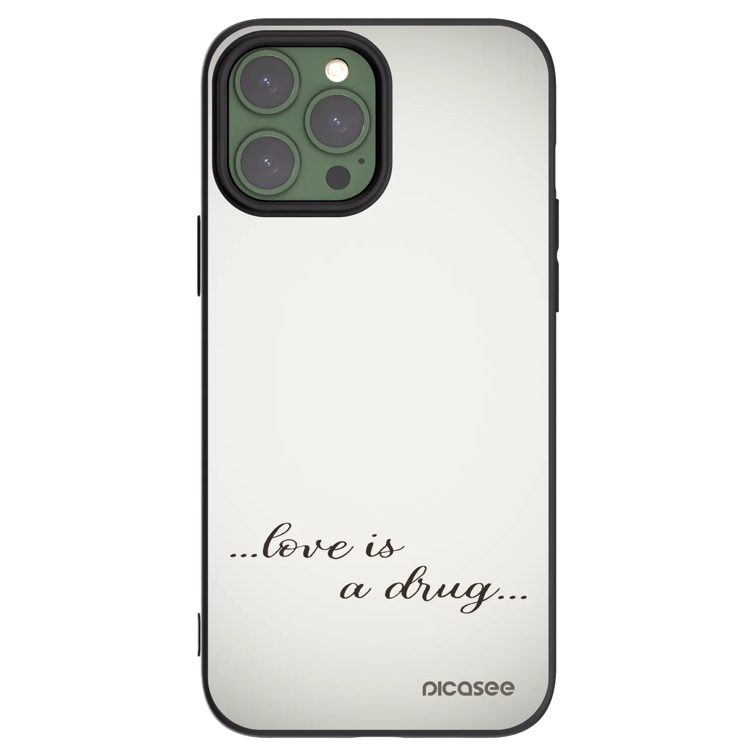 Picasee crna silikonska maskica za Apple iPhone 13 Pro Max - Love is a drug