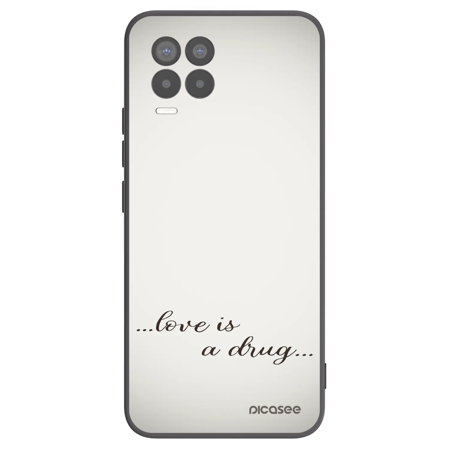 Picasee crna silikonska maskica za Realme 8 4G - Love is a drug