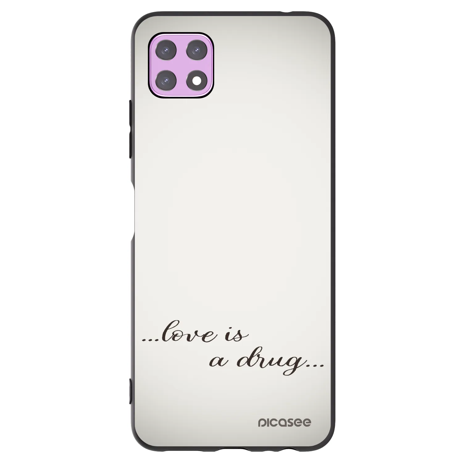 Picasee crna silikonska maskica za Samsung Galaxy A22 A226B 5G - Love is a drug