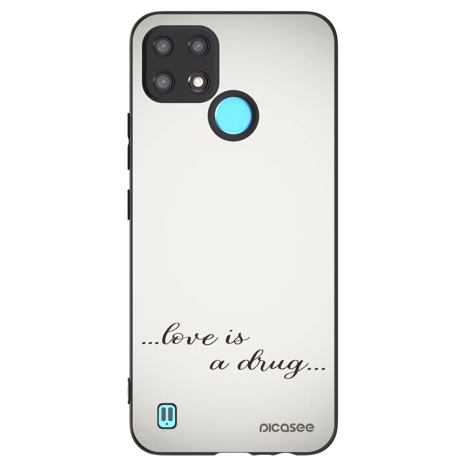Picasee crna silikonska maskica za Realme C21 - Love is a drug