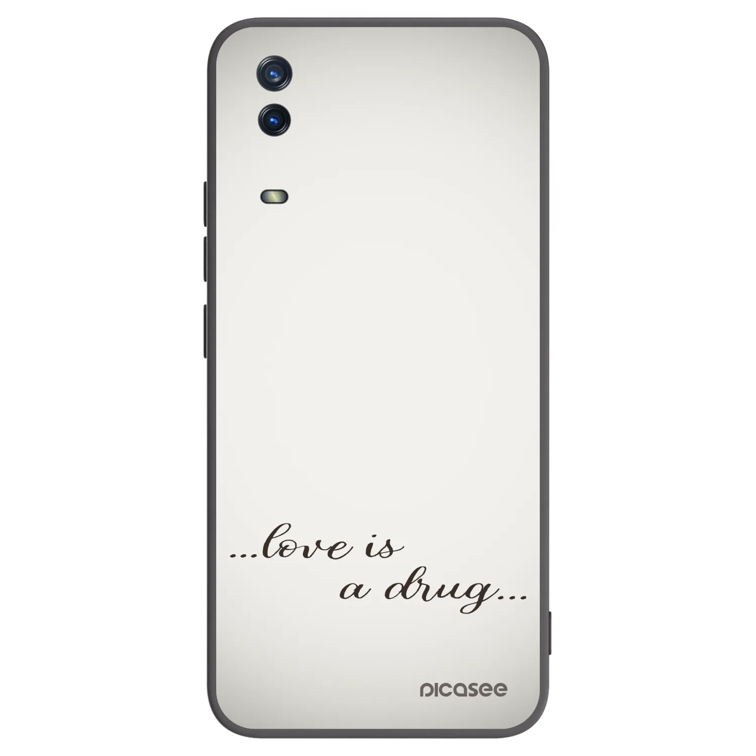 Picasee crna silikonska maskica za Vivo Y11s - Love is a drug