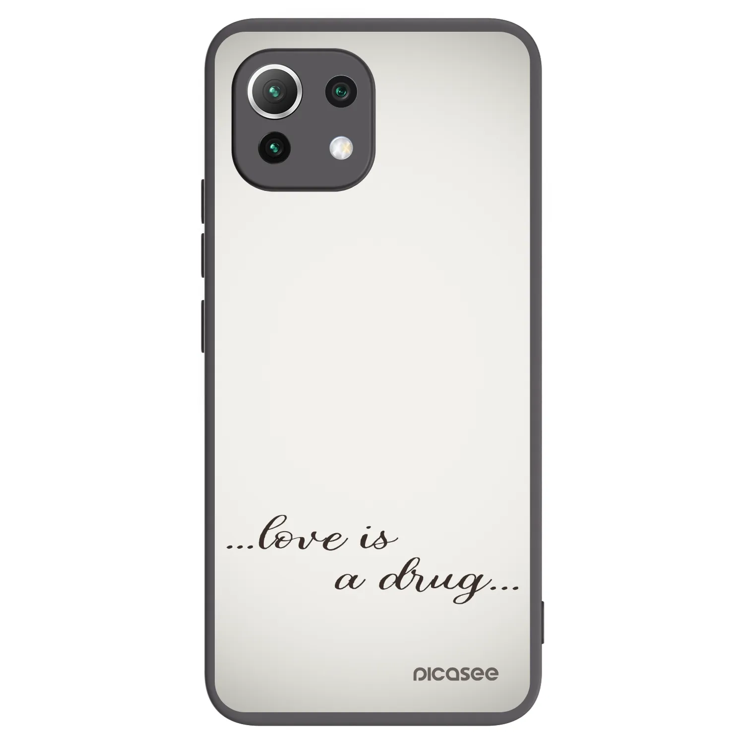 Picasee crna silikonska maskica za Xiaomi 11 Lite 5G NE - Love is a drug