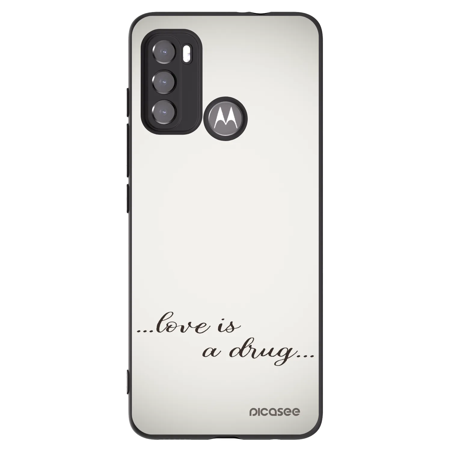 Picasee crna silikonska maskica za Motorola Moto G60 - Love is a drug