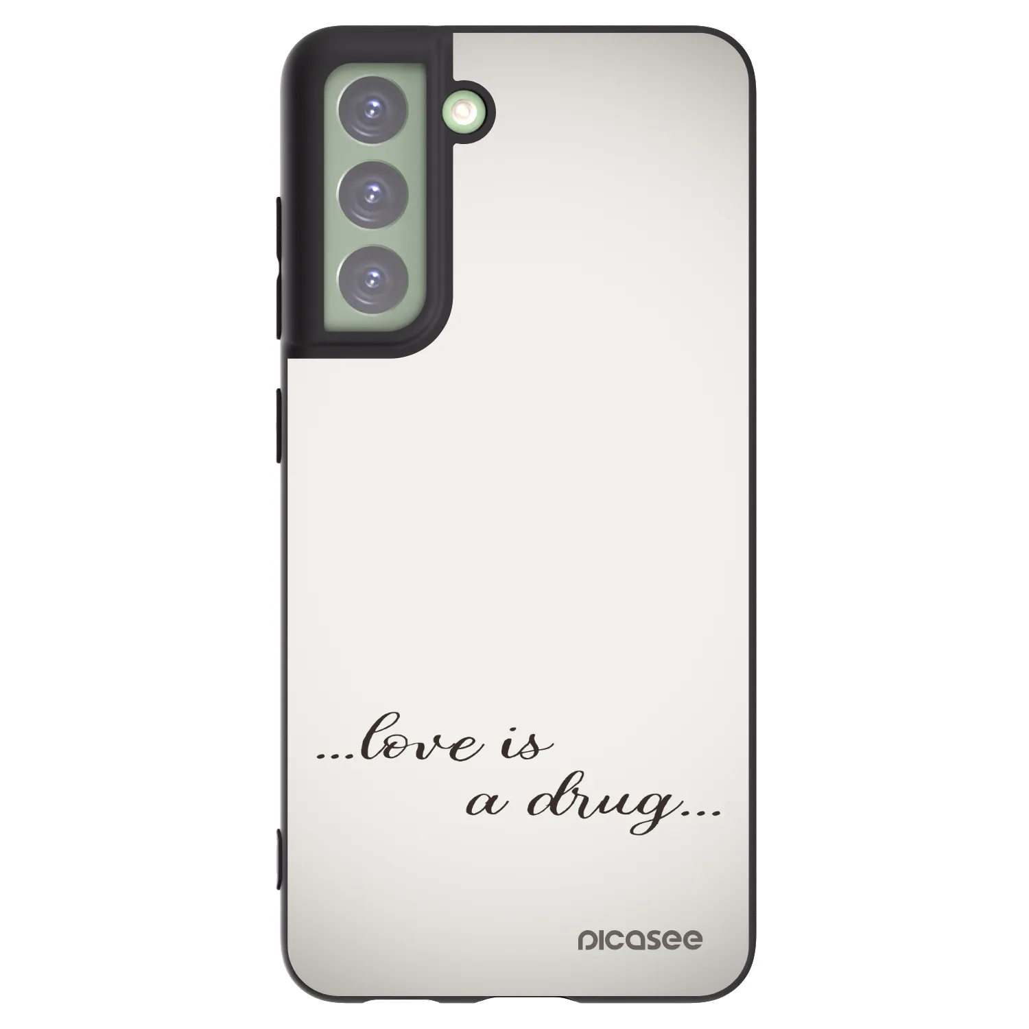Picasee crna silikonska maskica za Samsung Galaxy S21 FE 5G - Love is a drug