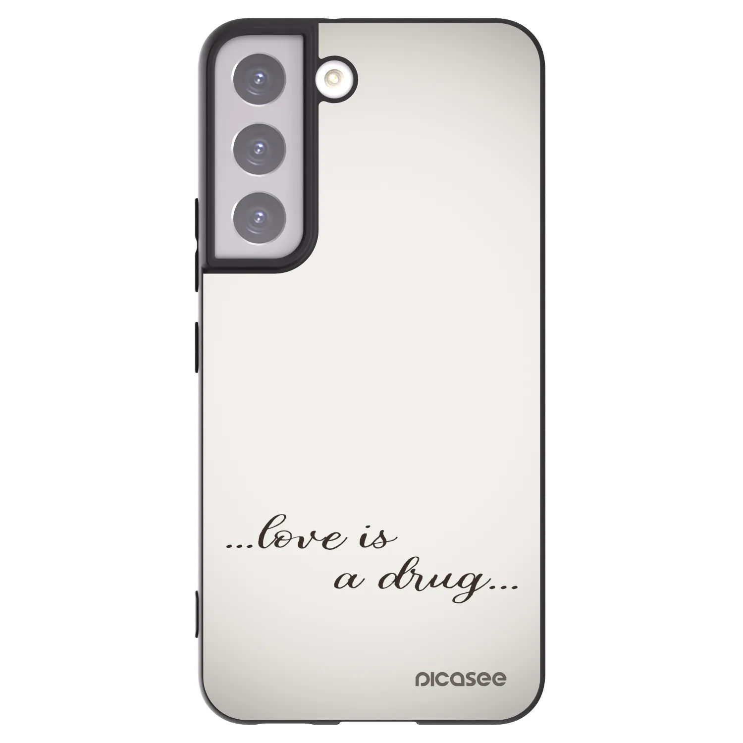 Picasee crna silikonska maskica za Samsung Galaxy S22 5G - Love is a drug