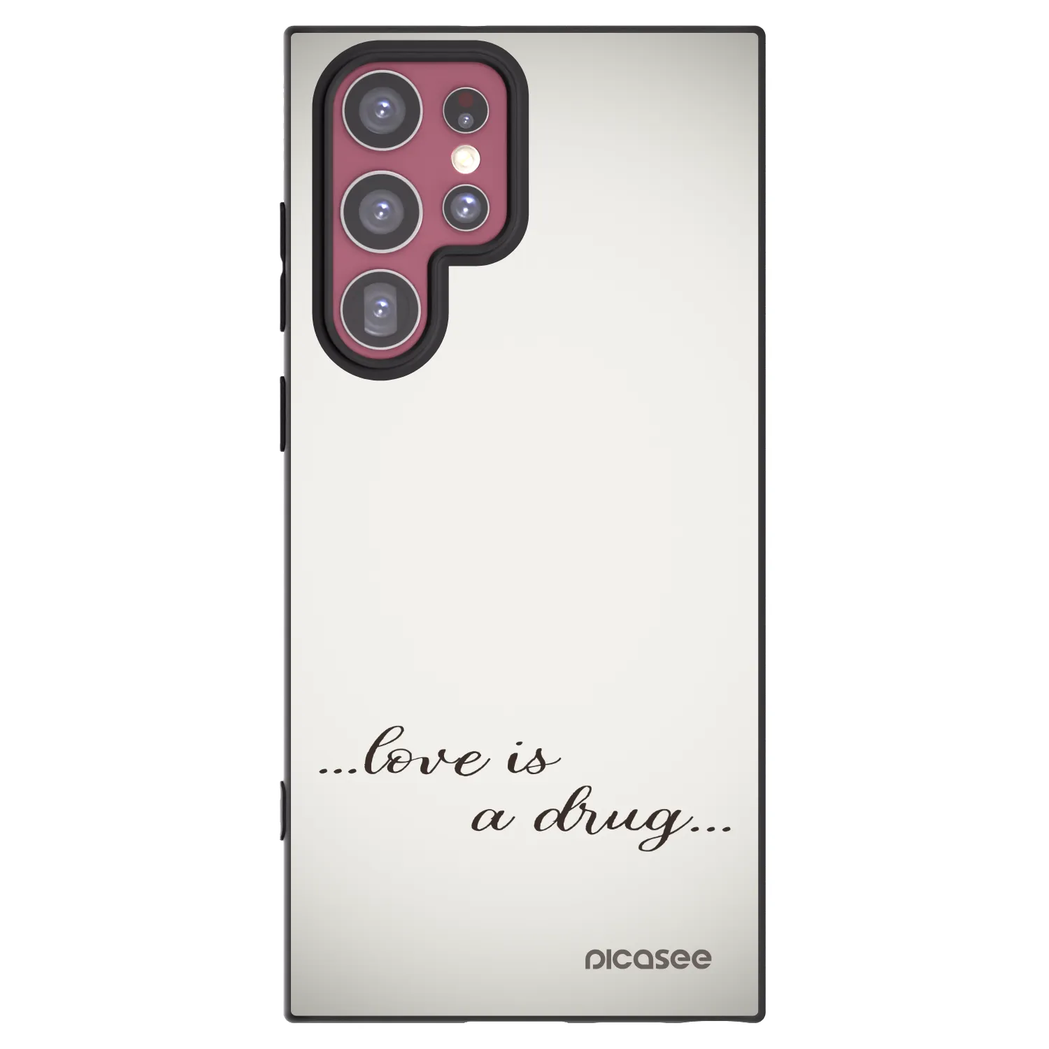 Picasee crna silikonska maskica za Samsung Galaxy S22 Ultra 5G - Love is a drug