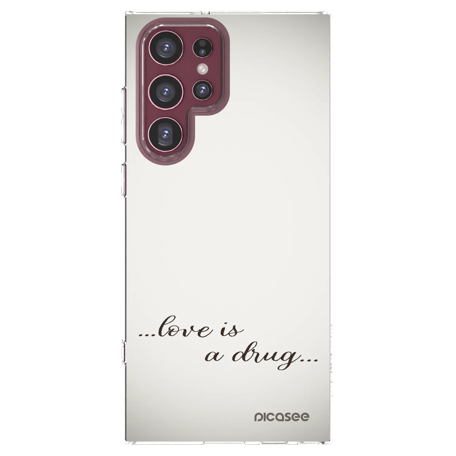 Picasee silikonska prozirna maskica za Samsung Galaxy S22 Ultra 5G - Love is a drug