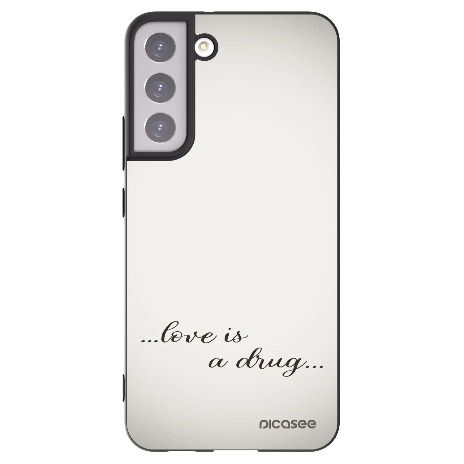 Picasee crna silikonska maskica za Samsung Galaxy S22+ 5G - Love is a drug