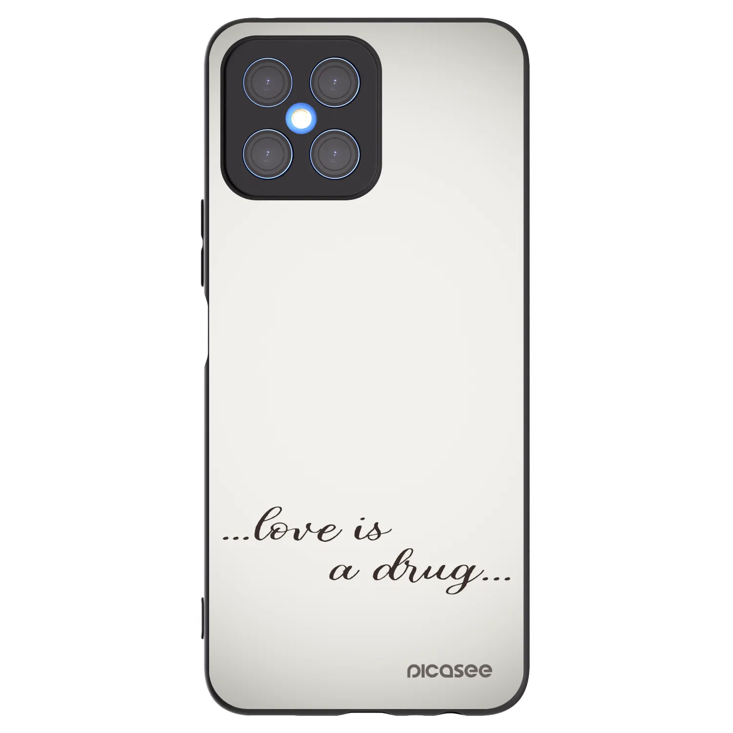 Picasee crna silikonska maskica za Honor X8 4G - Love is a drug