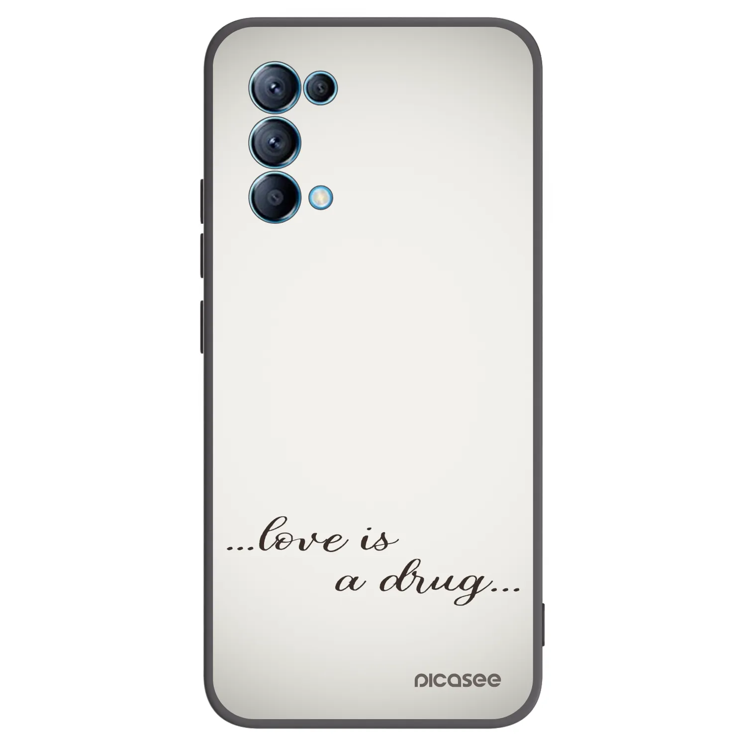 Picasee crna silikonska maskica za OPPO Reno 5 5G - Love is a drug