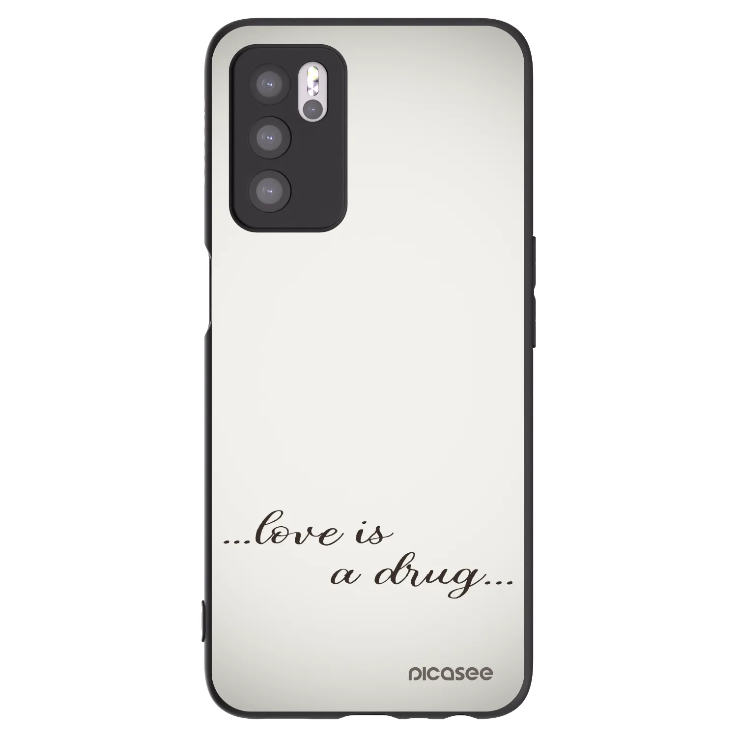 Picasee crna silikonska maskica za OPPO A16s - Love is a drug