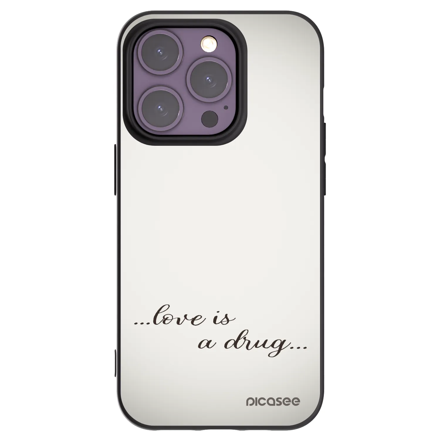 Picasee crna silikonska maskica za Apple iPhone 14 Pro - Love is a drug