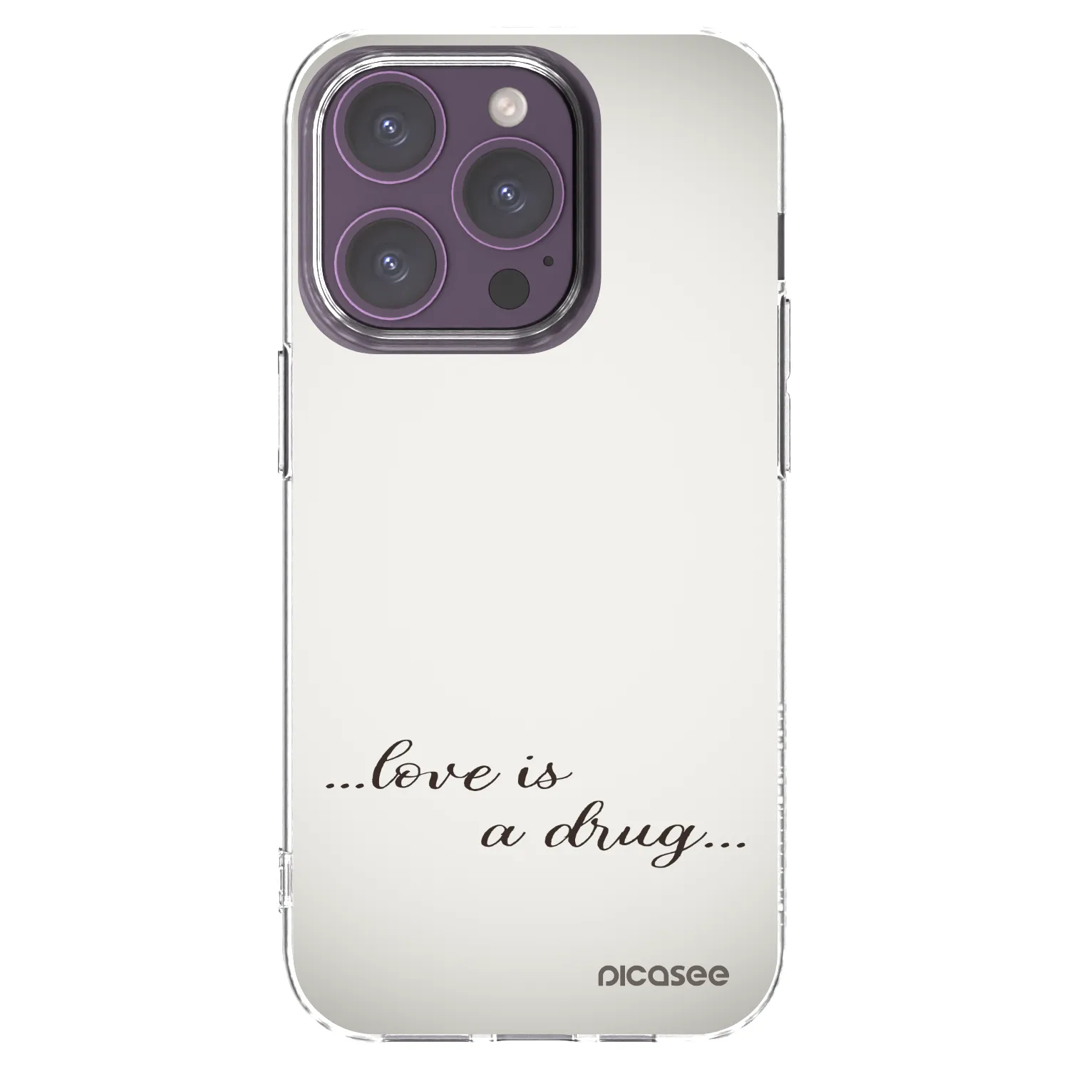 Picasee silikonska prozirna maskica za Apple iPhone 14 Pro - Love is a drug