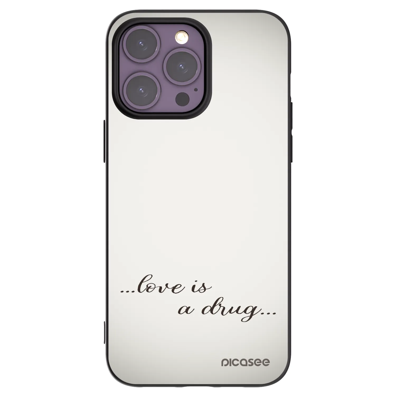 Picasee crna silikonska maskica za Apple iPhone 14 Pro Max - Love is a drug