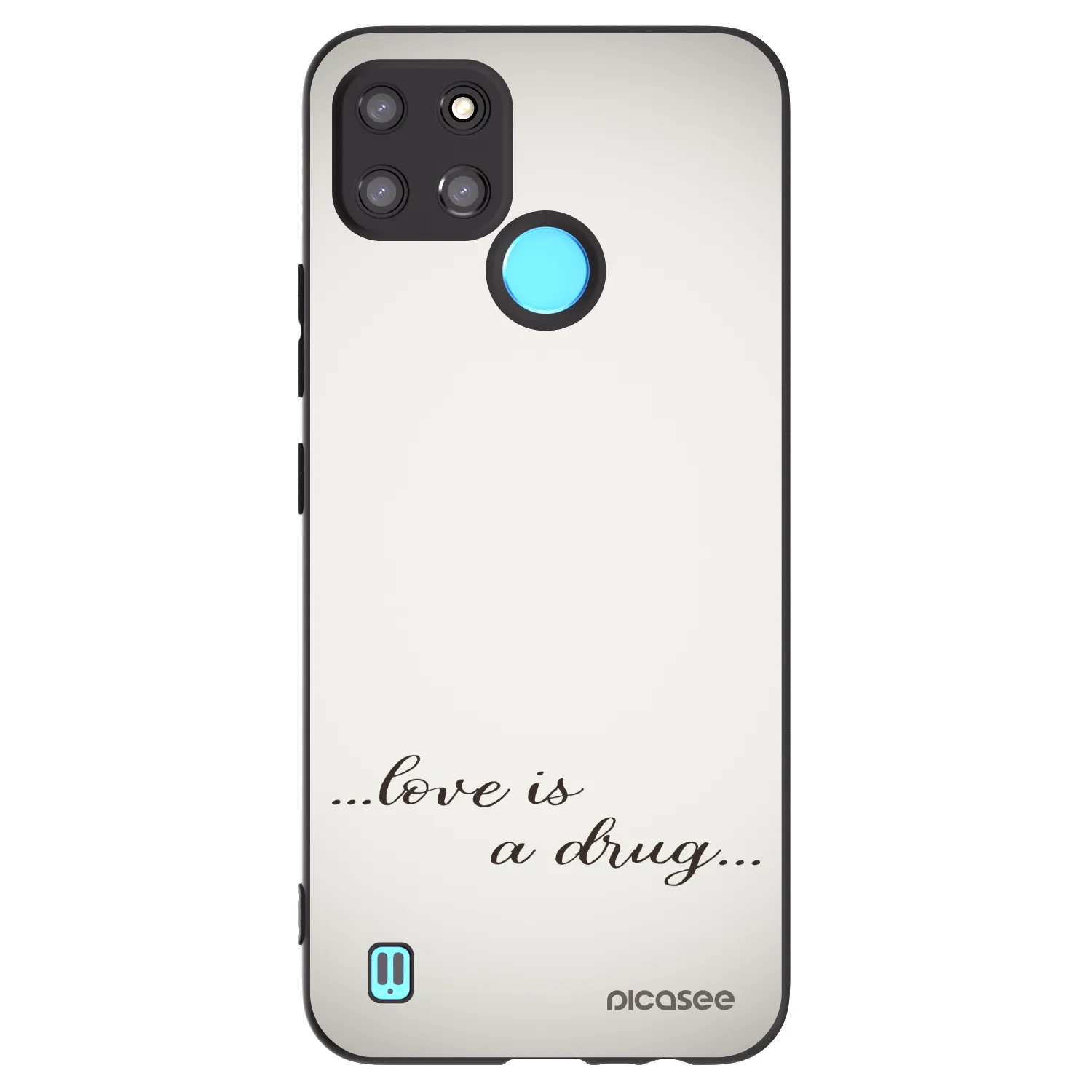 Picasee crna silikonska maskica za Realme C21Y - Love is a drug