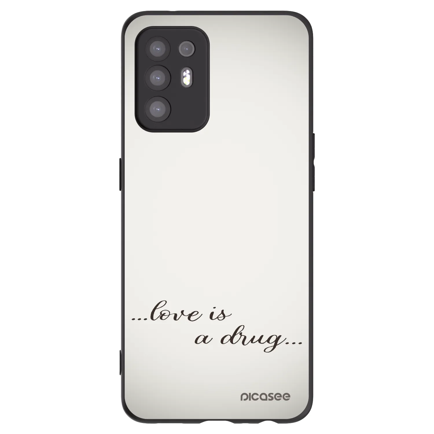 Picasee crna silikonska maskica za OPPO A94 5G - Love is a drug