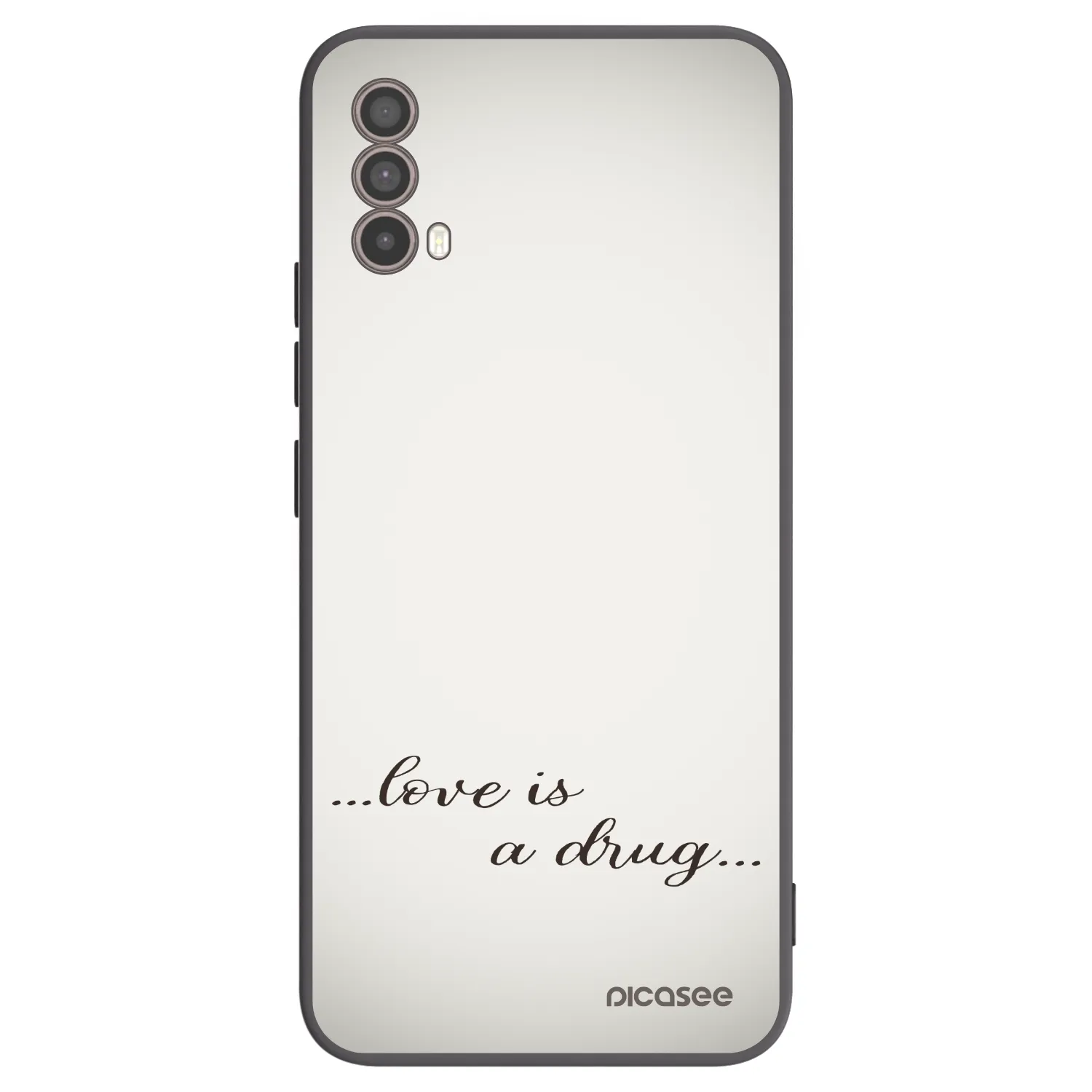 Picasee crna silikonska maskica za Motorola Moto E40 - Love is a drug