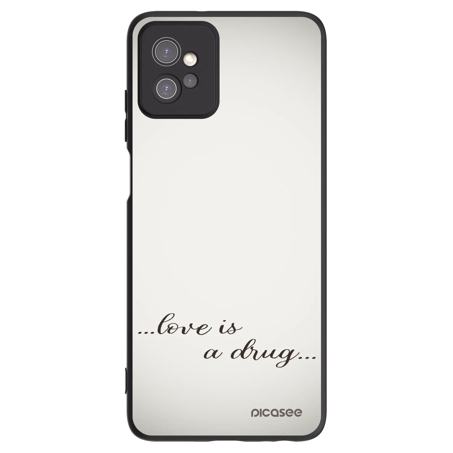 Picasee crna silikonska maskica za Motorola Moto G32 - Love is a drug