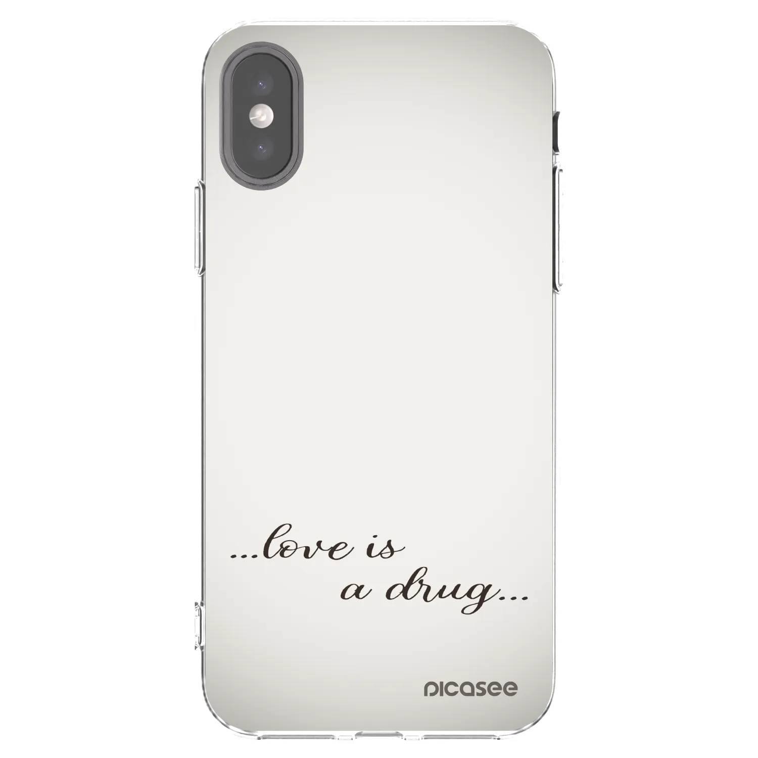 Picasee silikonska prozirna maskica za Apple iPhone X/XS - Love is a drug