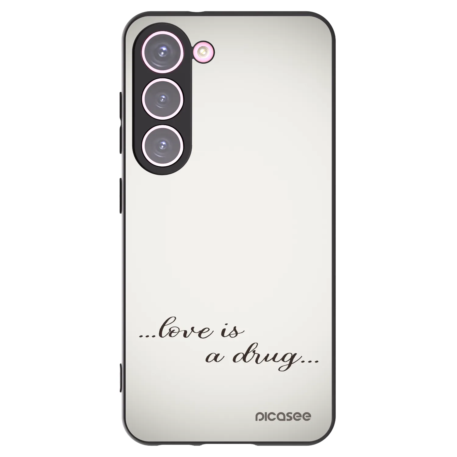 Picasee crna silikonska maskica za Samsung Galaxy S23 5G - Love is a drug