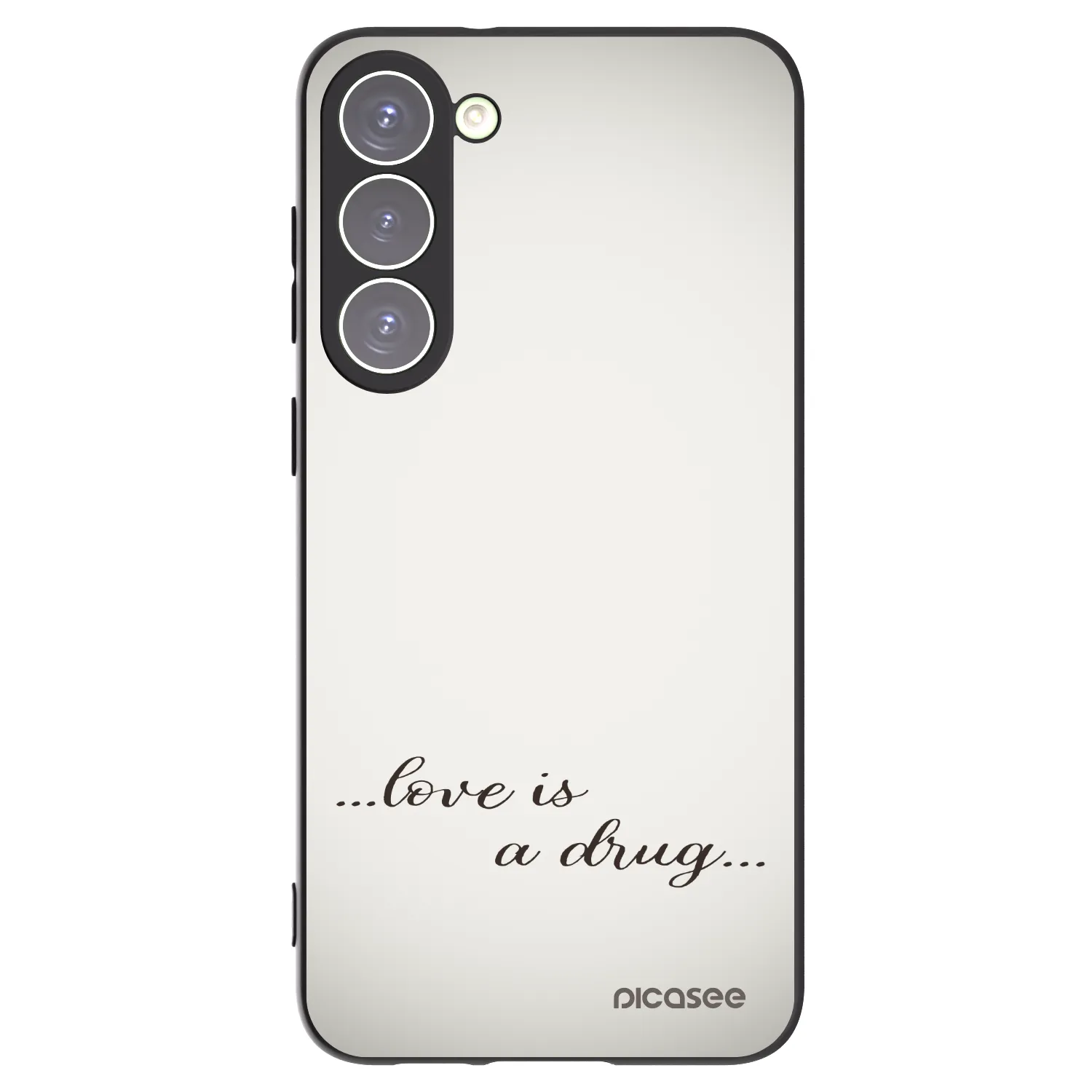 Picasee crna silikonska maskica za Samsung Galaxy S23+ 5G - Love is a drug
