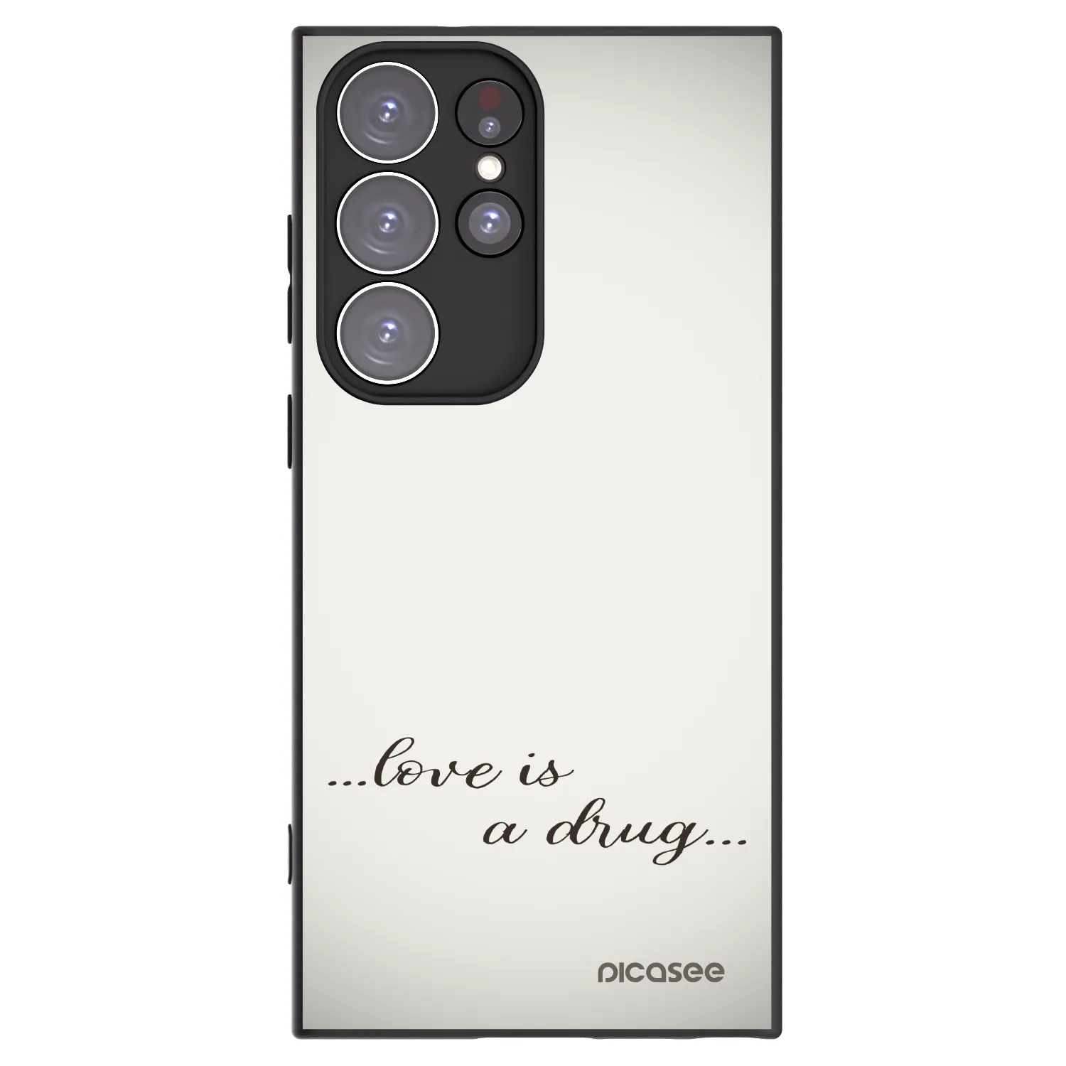 Picasee crna silikonska maskica za Samsung Galaxy S23 Ultra 5G - Love is a drug